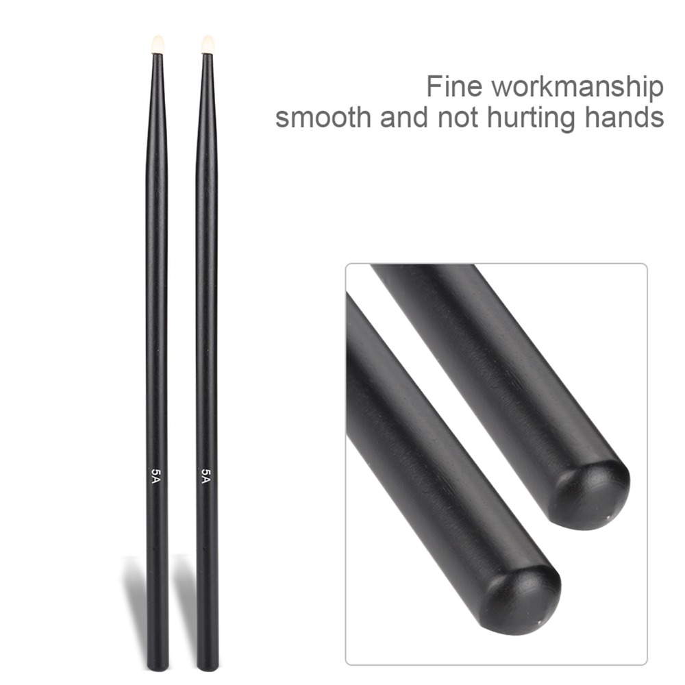 Drum Stick 5A - ​ Baquetas 5A Pretas/Vermelhas com Cabo