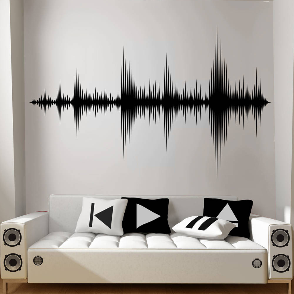 Audio Music Wave - Removível Audio Wave Wall Decal, Sound
