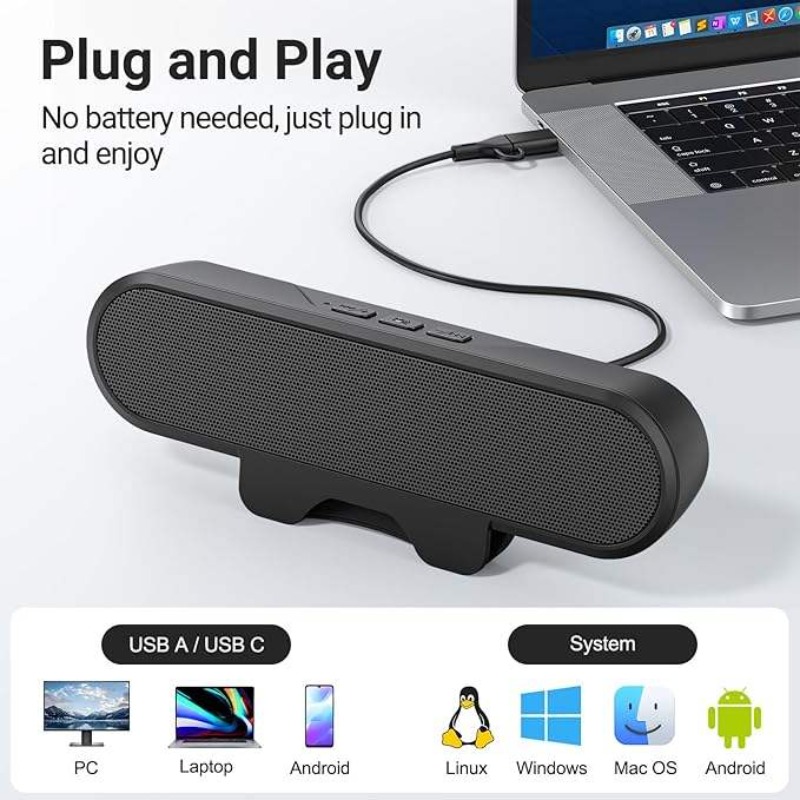 Audio Music Online Free - Barra de som usb portátil com