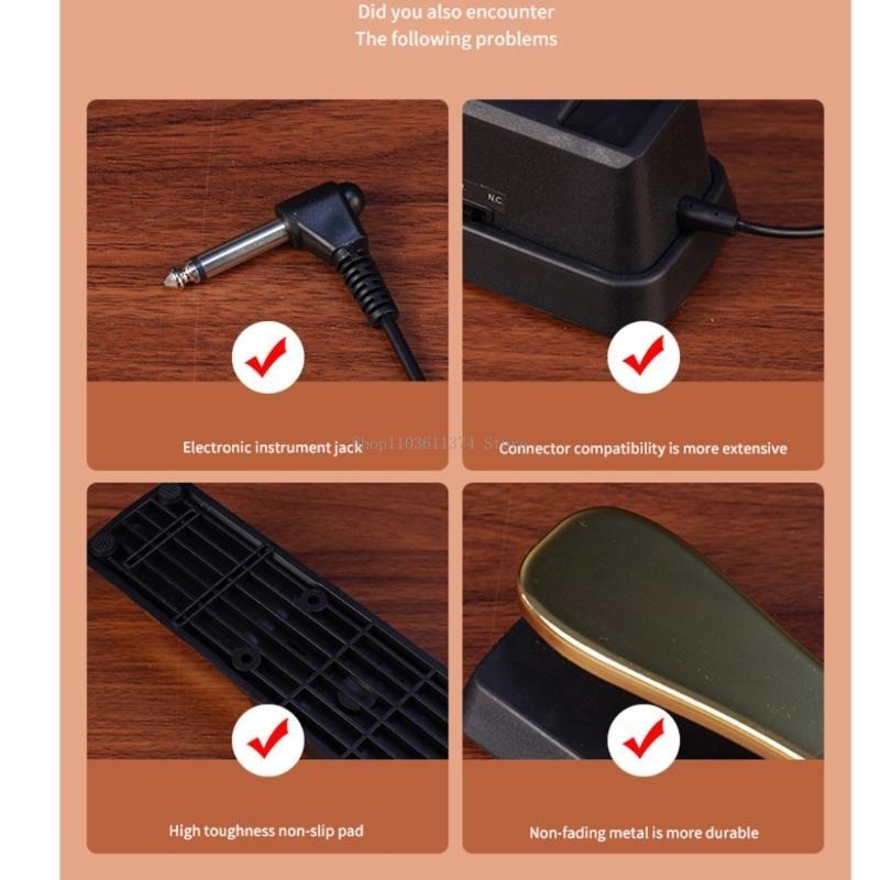 Piano Sustain Pedal - Pedal amortecedor profissional, substituição pedal para