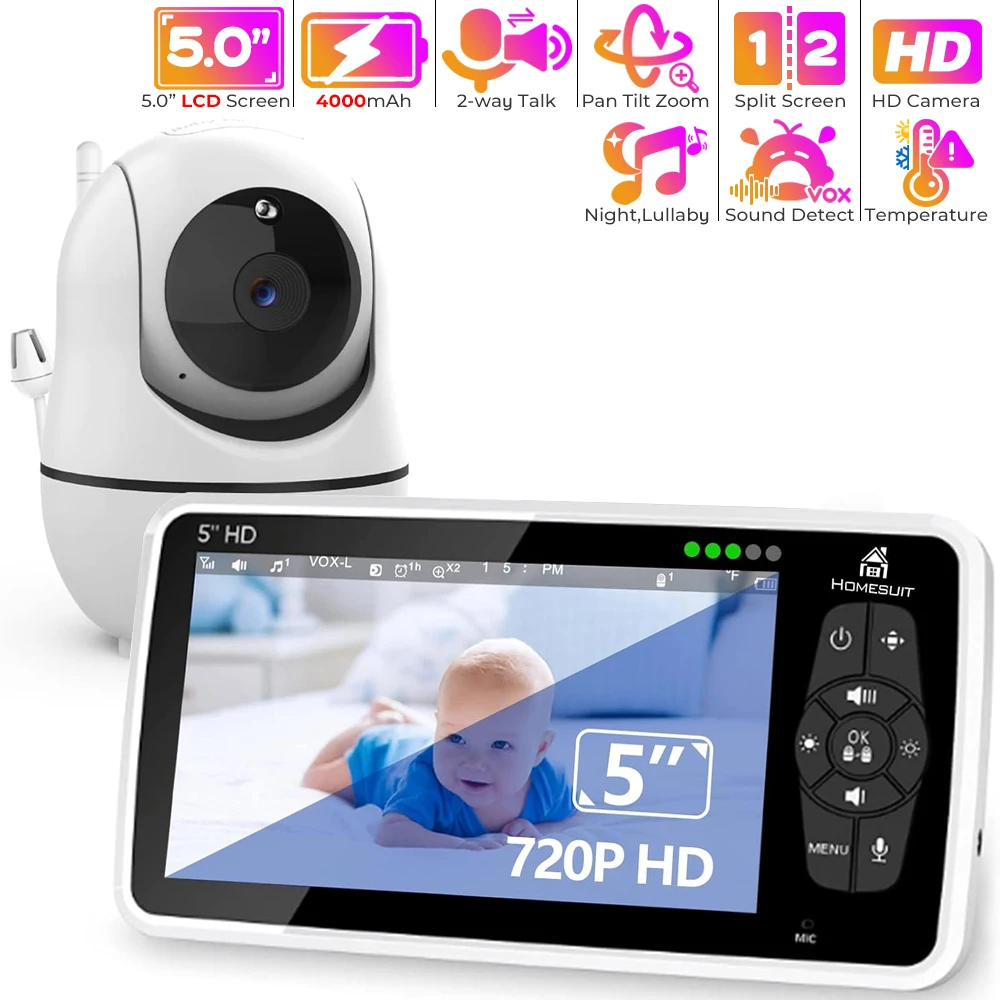 Audio Detect Music - Monitor de bebê com vídeo com