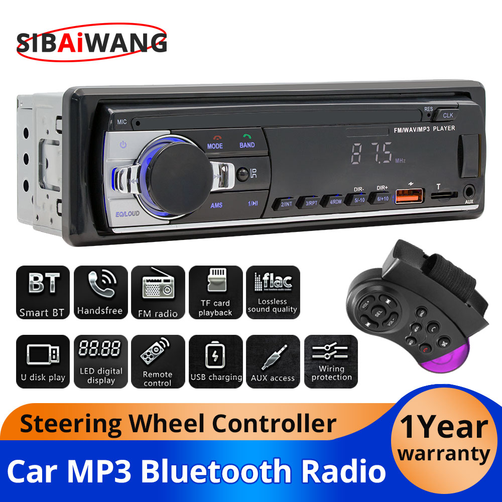 Audio Universal Music - Rádio Automotivo 1Din MP3 Bluetooth Player