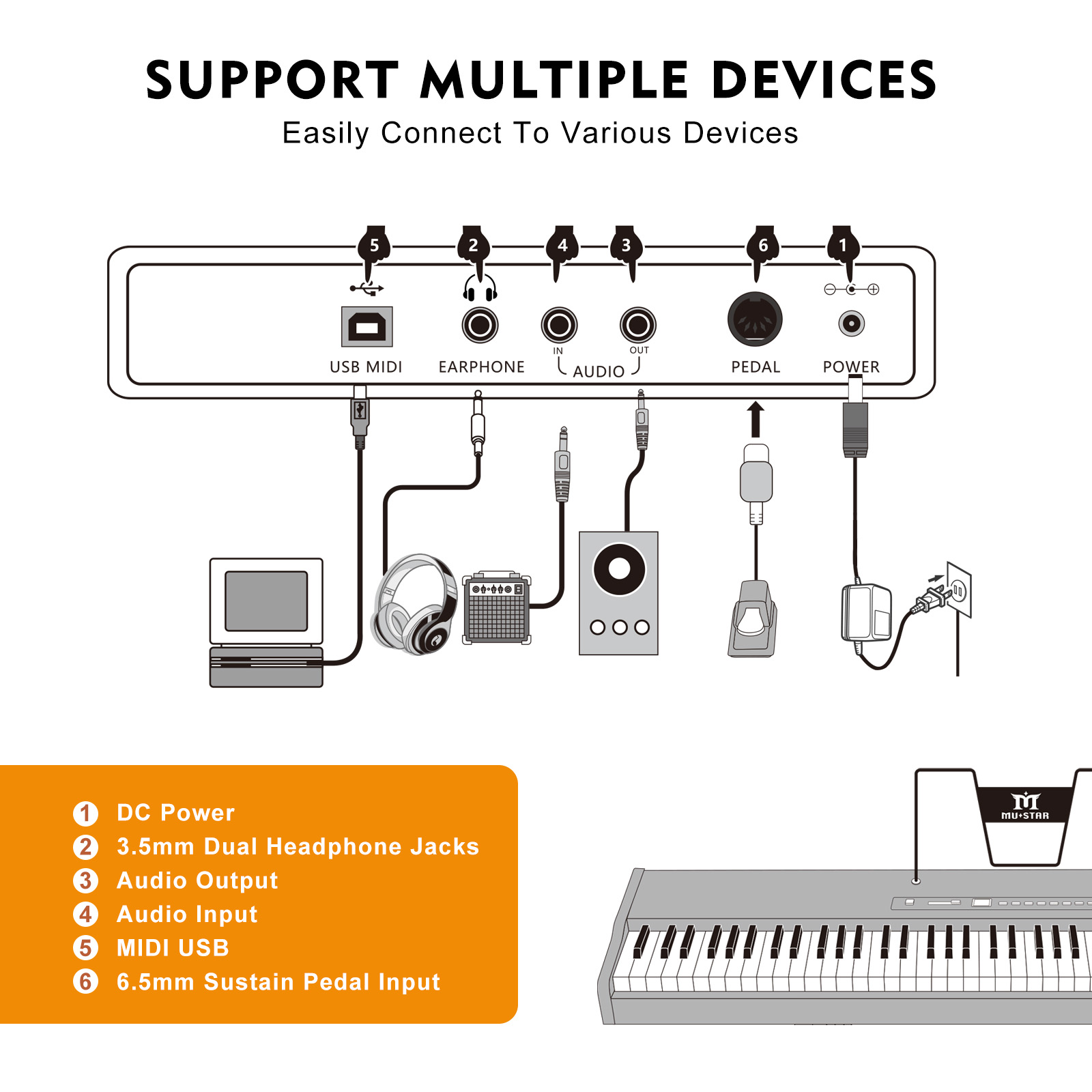 Teclado de Piano Digital Portá - Piano Sustain Pedal avaliação e preço