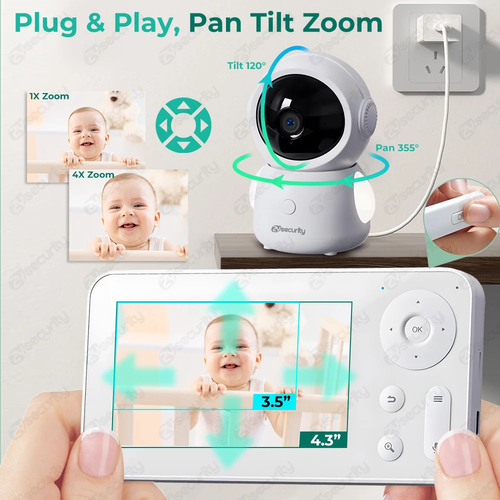 2K Monitor de bebê Wi-Fi com t - Audio Detect Music avaliação e preço