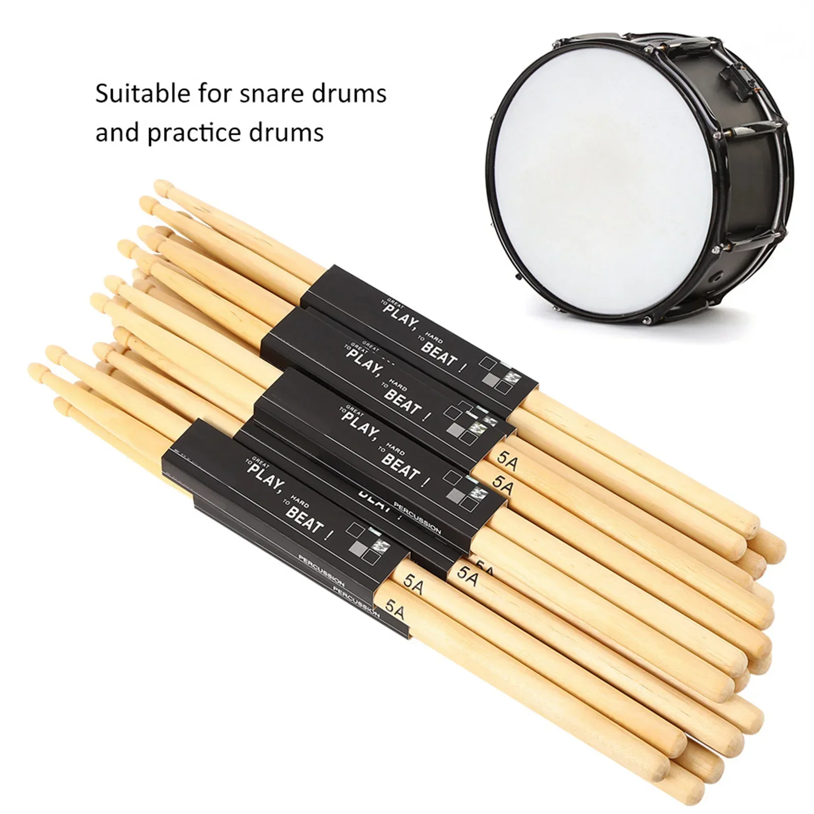 12 pares de baquetas de cabeça - Drum Stick 5A avaliação e preço