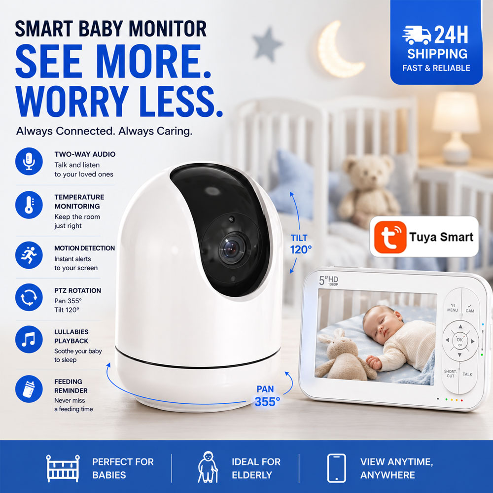 Monitor de Bebê WiFi de 5 pole - Audio Detect Music avaliação e preço