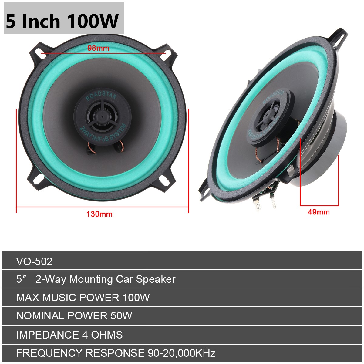 4 Polegada/5 Polegada 100w car - Audio Universal Music avaliação e preço
