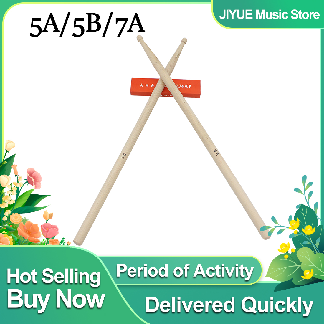 1 par 5a/7a/5b baquetas de mad - Drum Stick 5A avaliação e preço