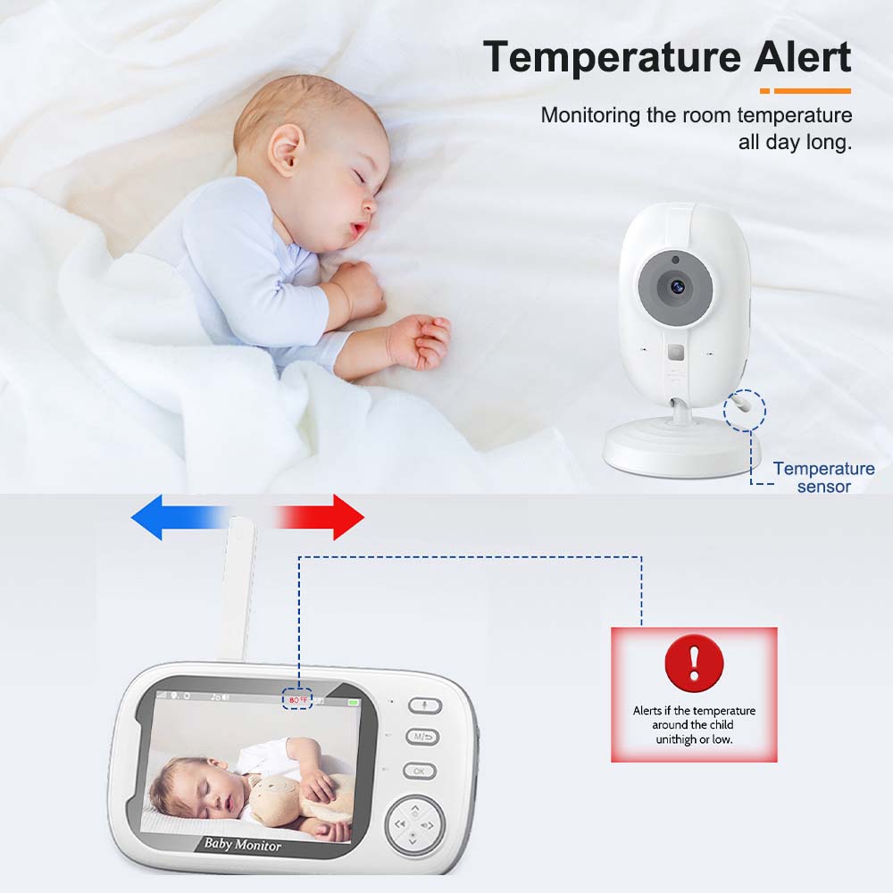 3.5'' Video Baby Monitor, Áudi - Audio Detect Music avaliação e preço